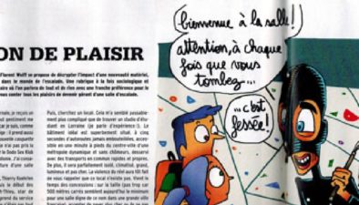 article de presse avec illustration sur le thème de l'escalade