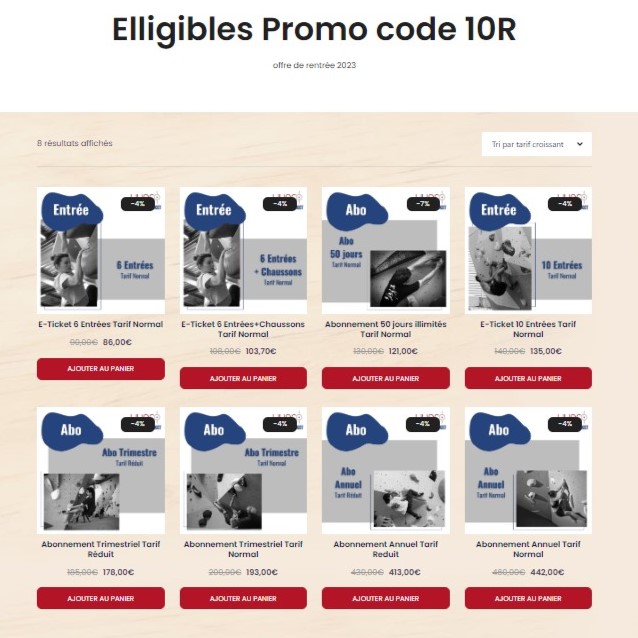 Webshop Promo Rentrée 2023/2024